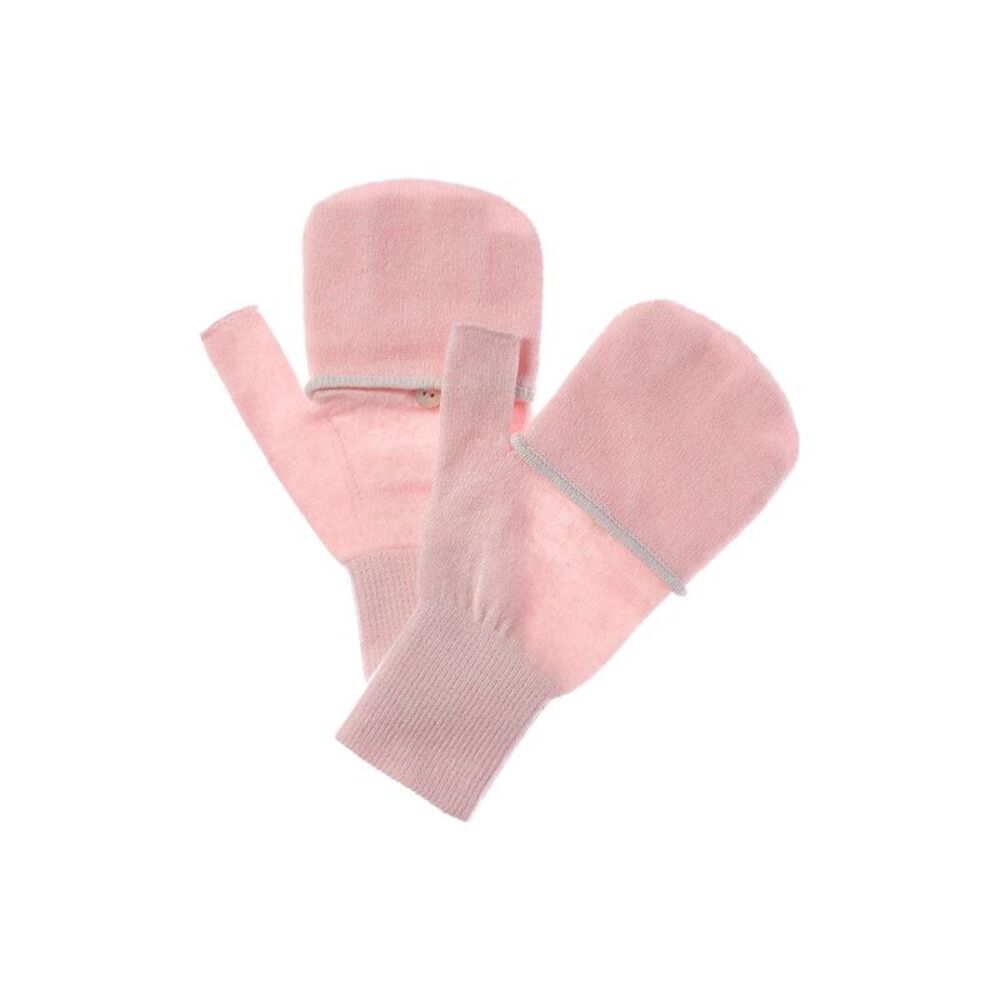 Brodie Cashmere Blanket Stitch Mittens, Pink